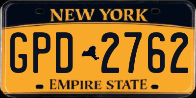 NY license plate GPD2762