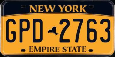 NY license plate GPD2763