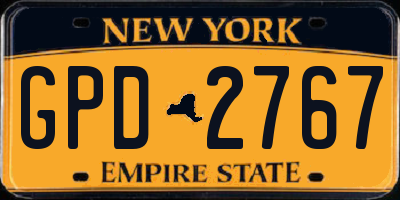NY license plate GPD2767