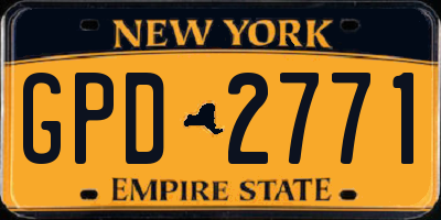 NY license plate GPD2771