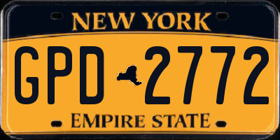 NY license plate GPD2772