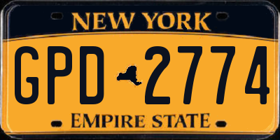 NY license plate GPD2774