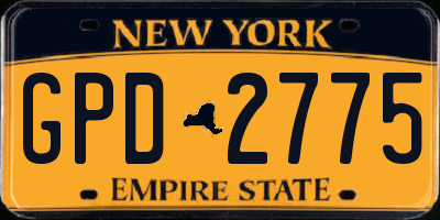 NY license plate GPD2775