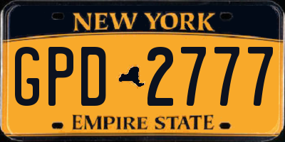 NY license plate GPD2777