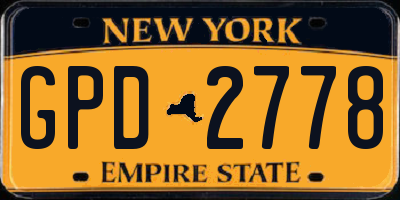 NY license plate GPD2778