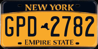 NY license plate GPD2782