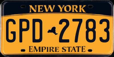 NY license plate GPD2783