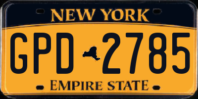 NY license plate GPD2785