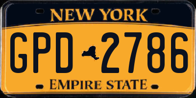 NY license plate GPD2786