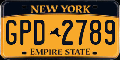 NY license plate GPD2789