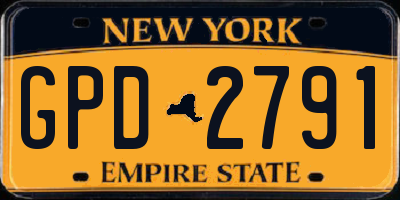 NY license plate GPD2791