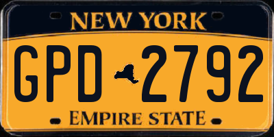 NY license plate GPD2792