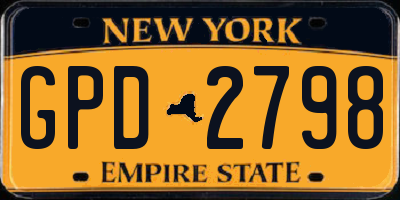 NY license plate GPD2798