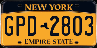 NY license plate GPD2803