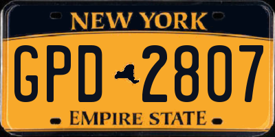 NY license plate GPD2807