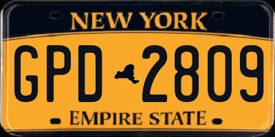 NY license plate GPD2809