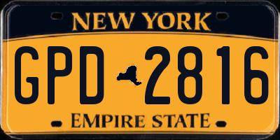 NY license plate GPD2816