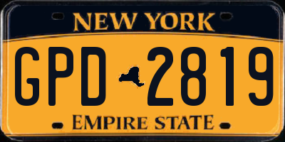 NY license plate GPD2819