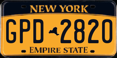 NY license plate GPD2820