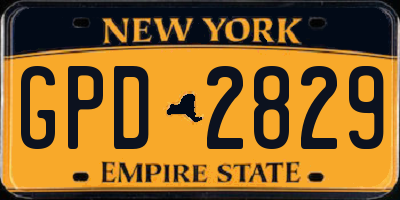 NY license plate GPD2829