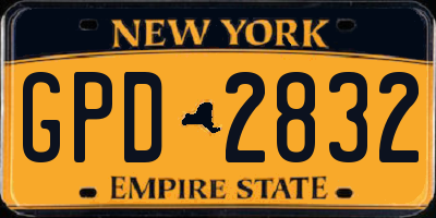 NY license plate GPD2832
