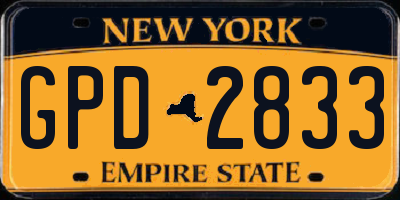 NY license plate GPD2833