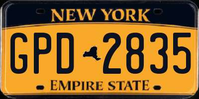 NY license plate GPD2835