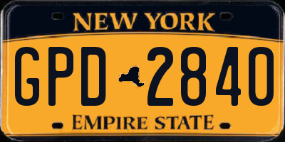 NY license plate GPD2840
