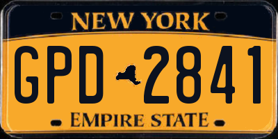 NY license plate GPD2841