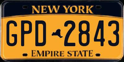 NY license plate GPD2843