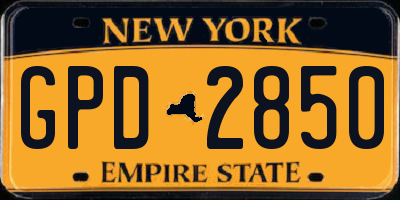 NY license plate GPD2850