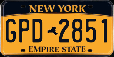 NY license plate GPD2851