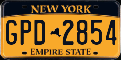 NY license plate GPD2854