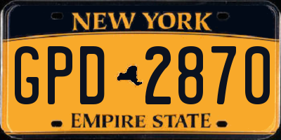 NY license plate GPD2870