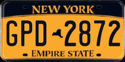 NY license plate GPD2872