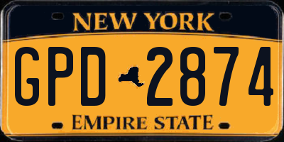NY license plate GPD2874