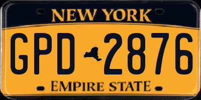 NY license plate GPD2876