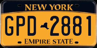 NY license plate GPD2881