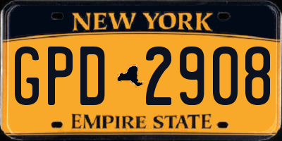 NY license plate GPD2908
