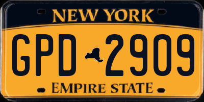 NY license plate GPD2909