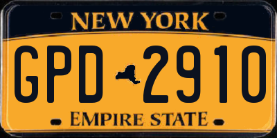 NY license plate GPD2910