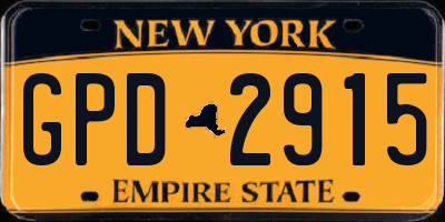 NY license plate GPD2915
