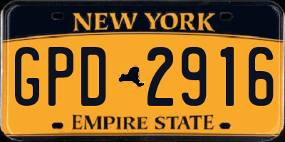NY license plate GPD2916