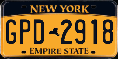 NY license plate GPD2918