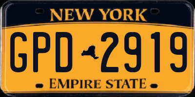 NY license plate GPD2919