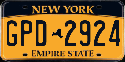 NY license plate GPD2924