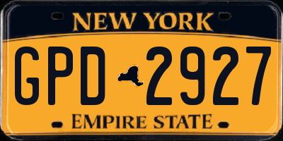 NY license plate GPD2927
