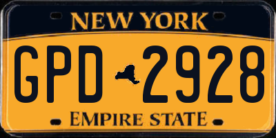 NY license plate GPD2928