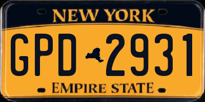 NY license plate GPD2931