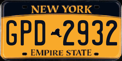 NY license plate GPD2932